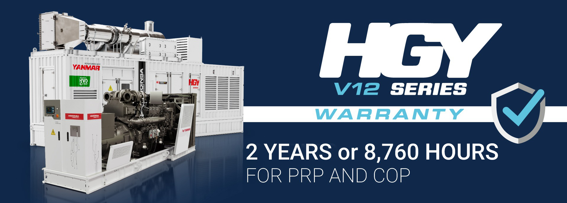 HIMOINSA oferuje 2 lata gwarancji lub pokrycie do 8760 godzin na serię HGY dla PRP i COP